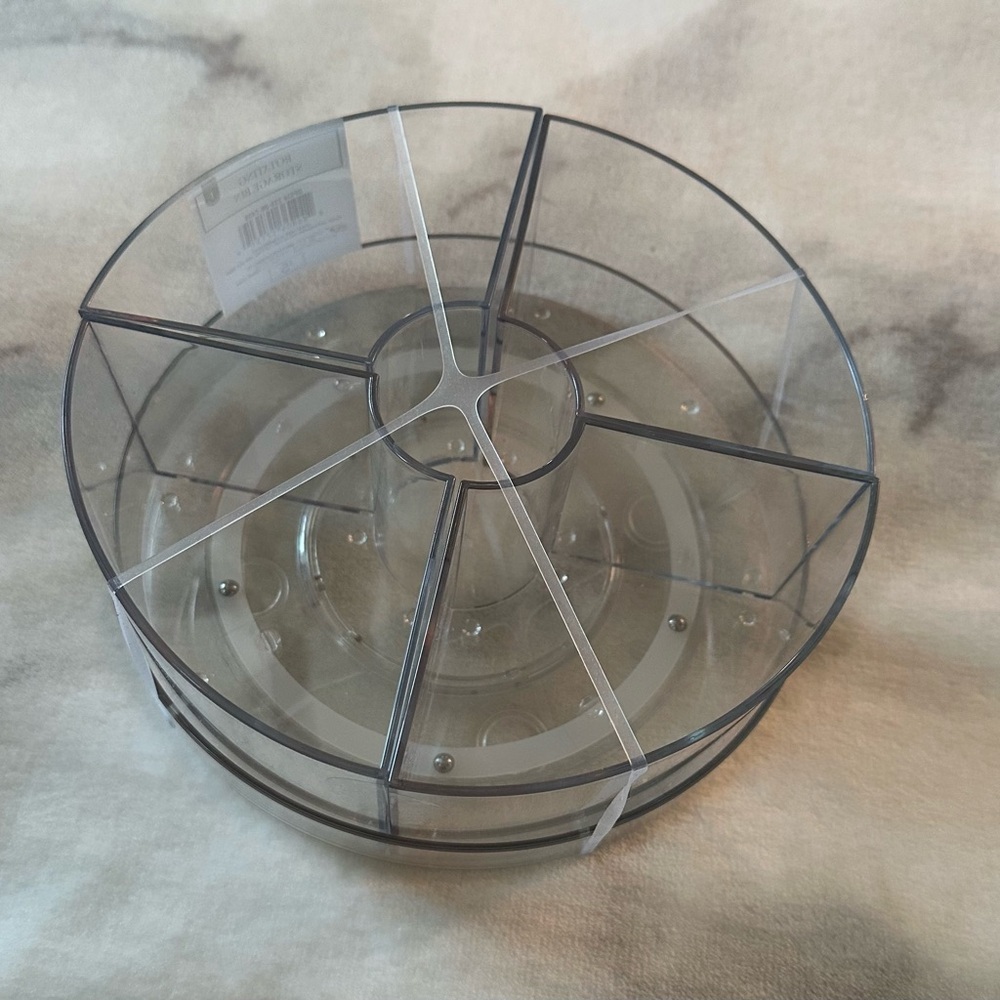 🆕 Acrylic rotating storage bin removable inserts NWT